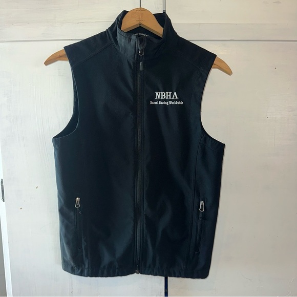 Port Authority Jackets & Blazers - NBHA Barrel Racing Worldwide Port Authority Black Vest Zip Front Size: XS